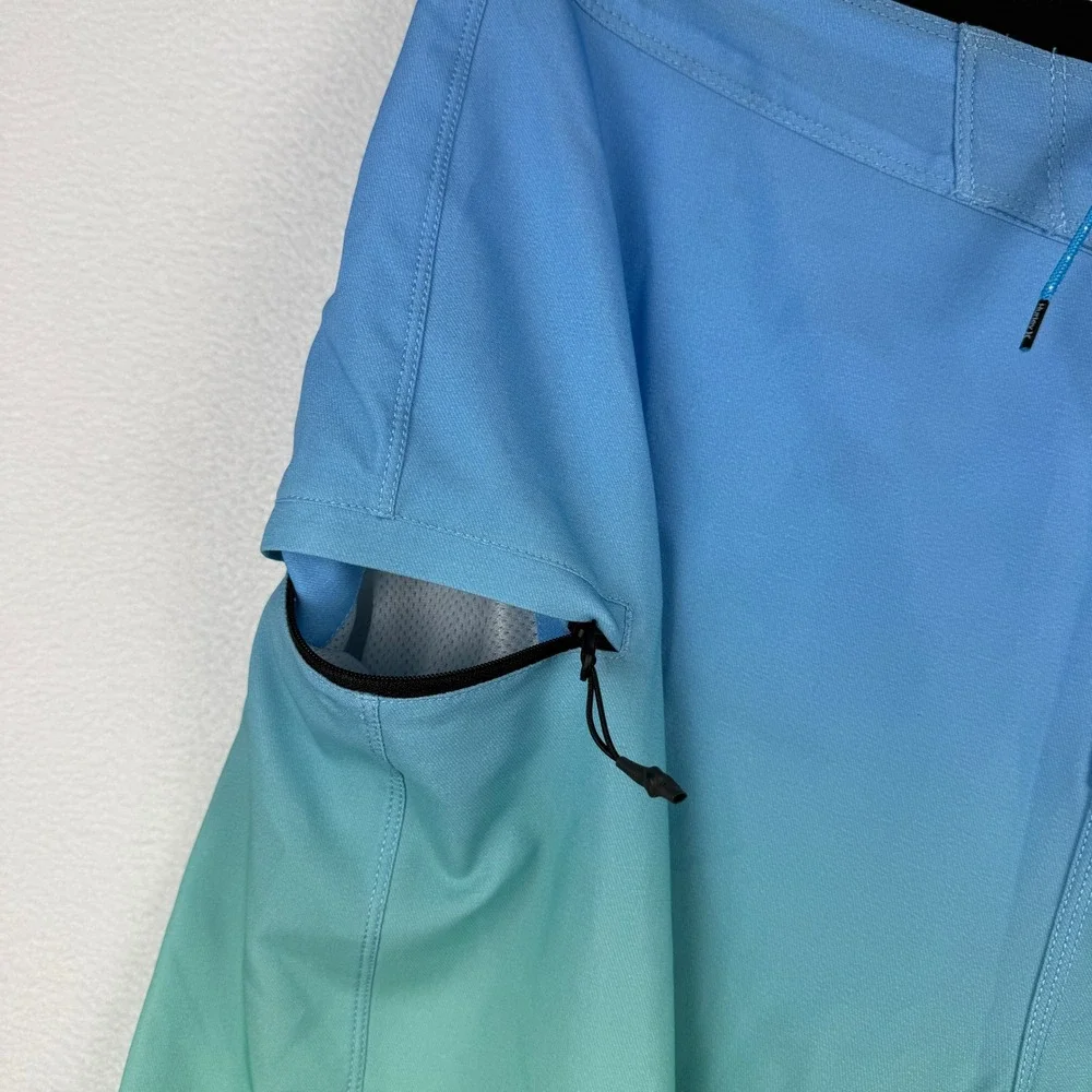 NWT Hurley Board Shorts Mens 34 Blue Green Ombre Weekender Zip Cargo MBS0012090